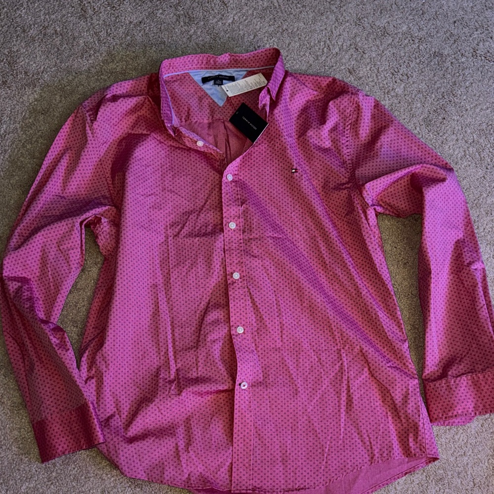 Tommy Hilfiger Men's Pink Casual Button-Down Shirt